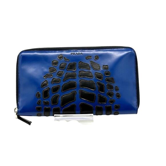 Prada Large Spazzolato Blue & Black Wallet/Clutch Organizer*Limited Edition*EUCC - Picture 1 of 15